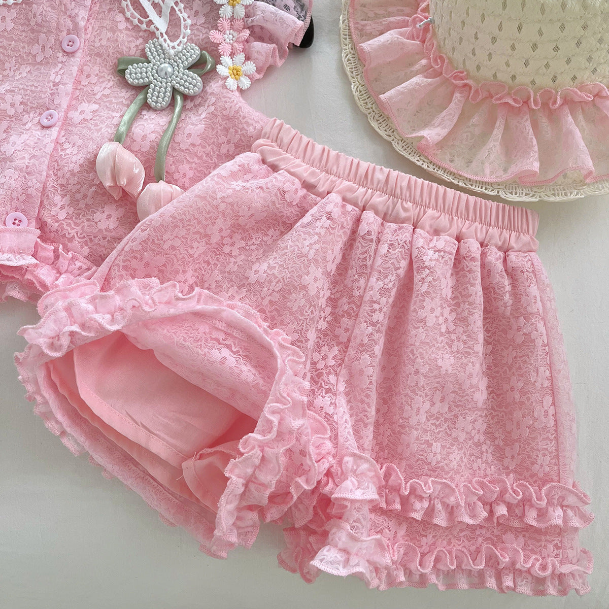 Girls' Lace Floral Set