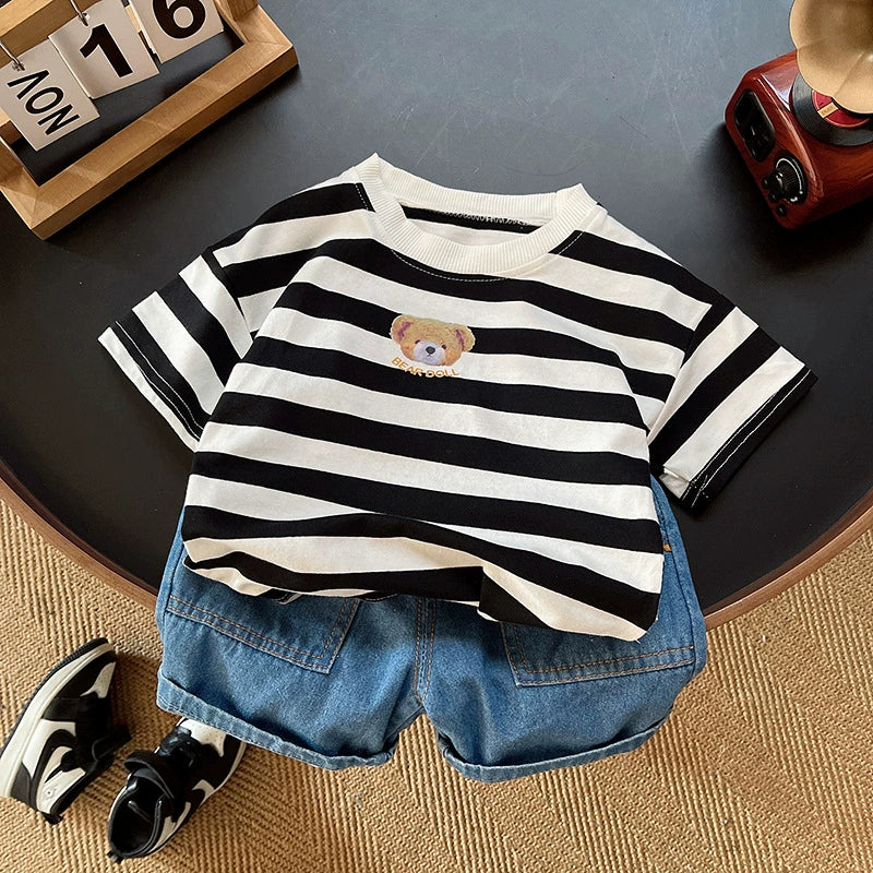 Men's Children's Set Stripes and Jeans