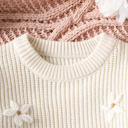 Children's Knitted Flower Bodysuit