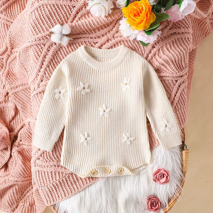 Children's Knitted Flower Bodysuit