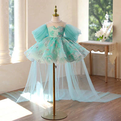 Shiny Puffy Children's Party Dress