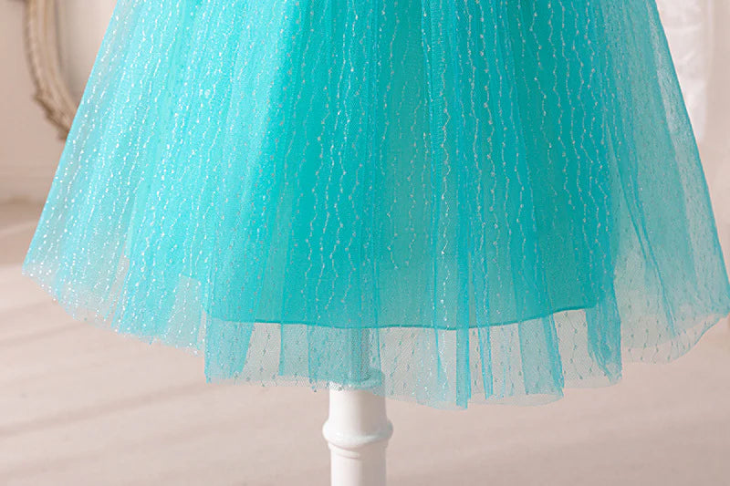 Vestido infantil de princesa azul brillante