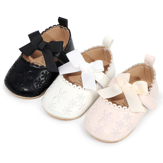 Children's Shoes with Flowers and Bow