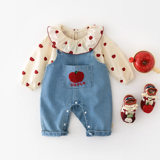"Little Apples" Children's Dungaree & Top Set