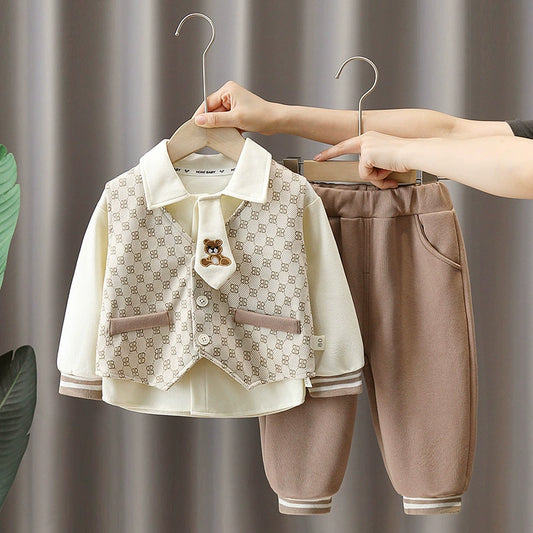 Conjunto de 3 piezas para niño con corbata 