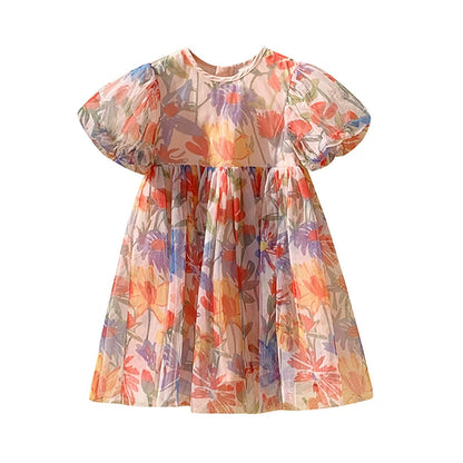 Children's Floral Tulle Dress