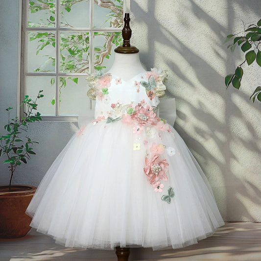 Children's Party Dress with Flowers