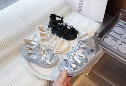 Girls’ Sandals with Bows and Gems