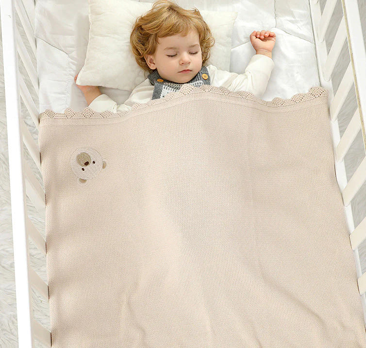 Teddy Bear Knitted Blanket