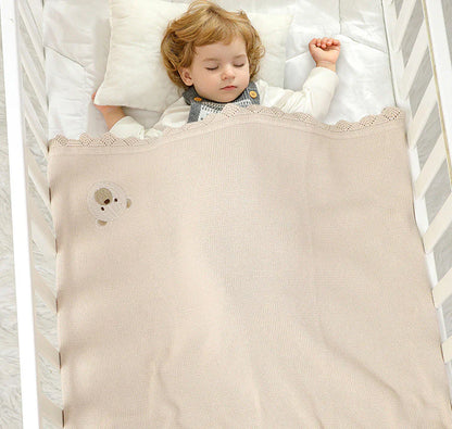 Teddy Bear Knitted Blanket