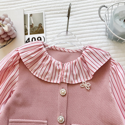 Children's Set with Ruffles and Pearl Buttons