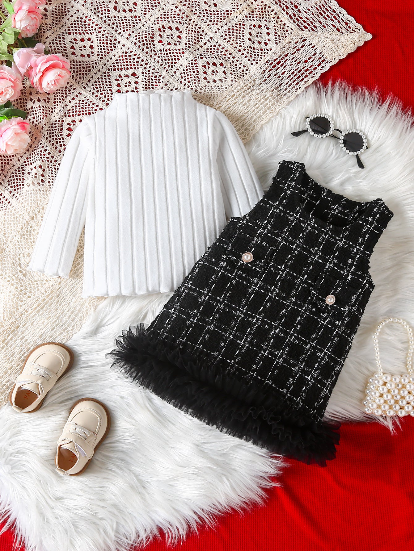 Children's Tweed Dress + Long Sleeves