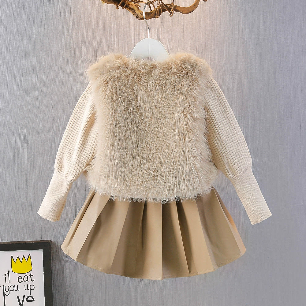 Children's 3-Piece Set with Faux Fur