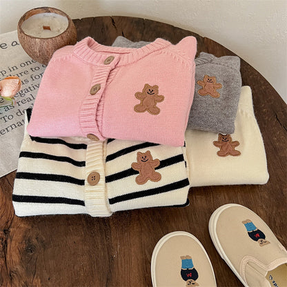 Abrigo de osito de punto para mujer y niño 
