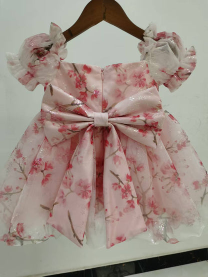 Children's Floral Bow Party Dress