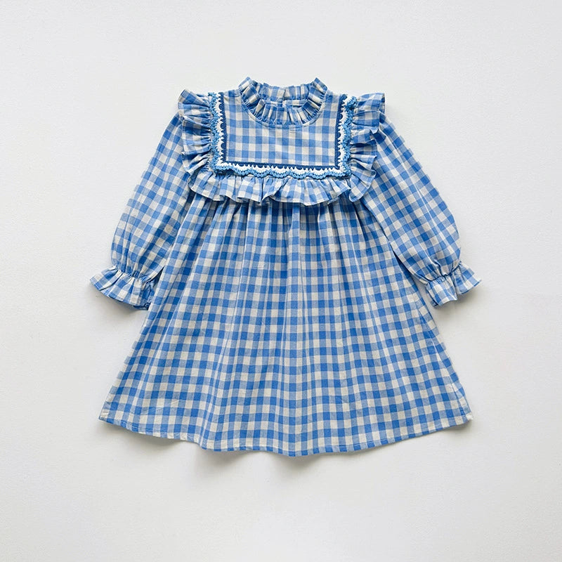 Children's Plaid Collar Dress