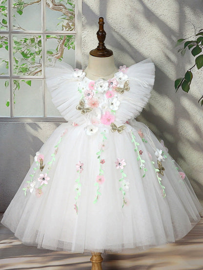 Children's Party Dress with Flowers