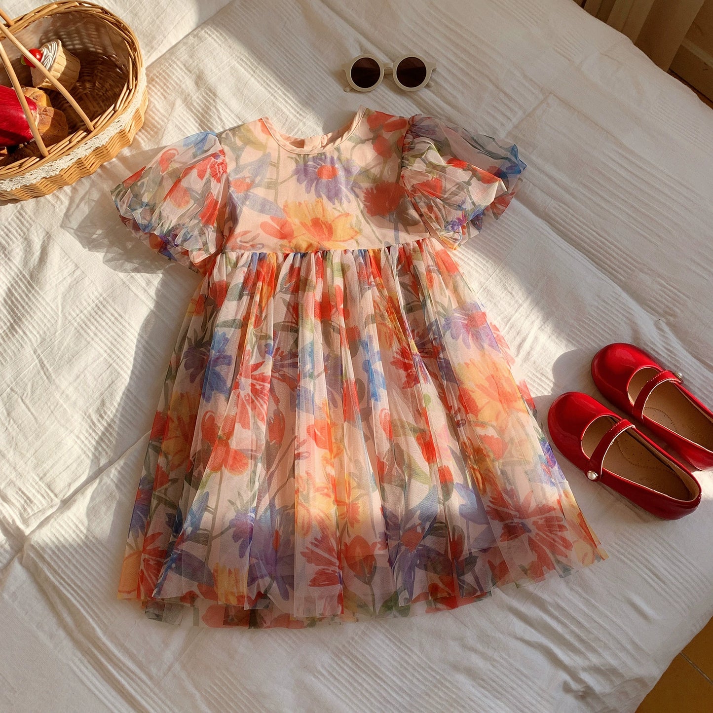 Children's Floral Tulle Dress