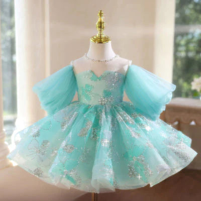 Shiny Puffy Children's Party Dress