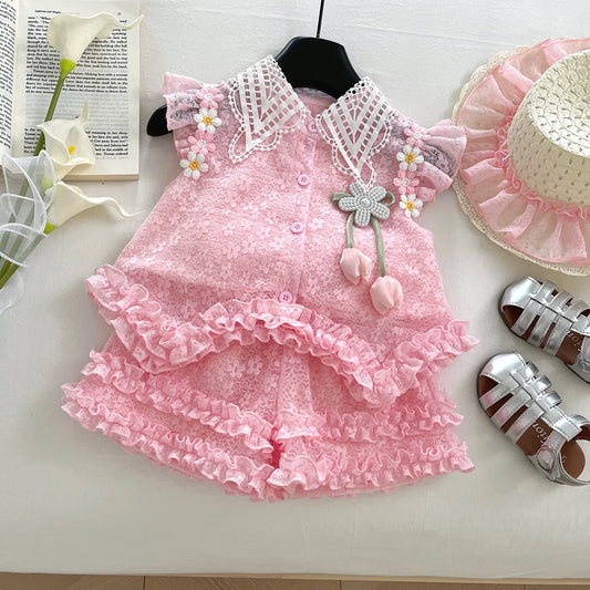 Girls' Lace Floral Set