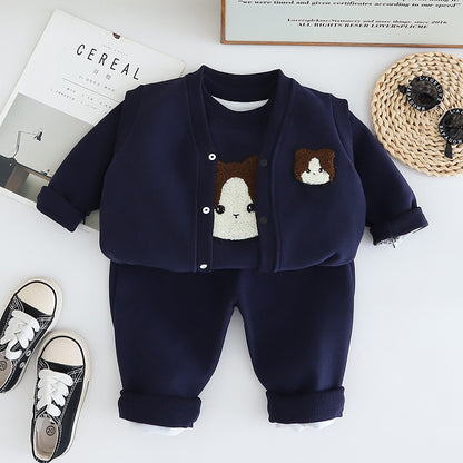 Conjunto de invierno de 3 piezas para niño Oso 