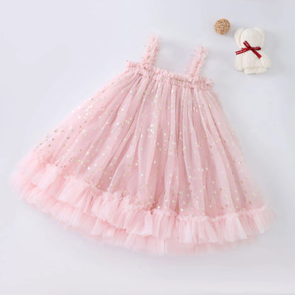 Vestido infantil de tul con estrellas 