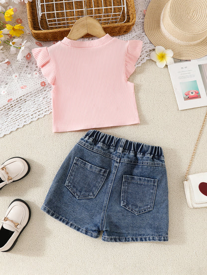 Girls' Floral Outfit Set