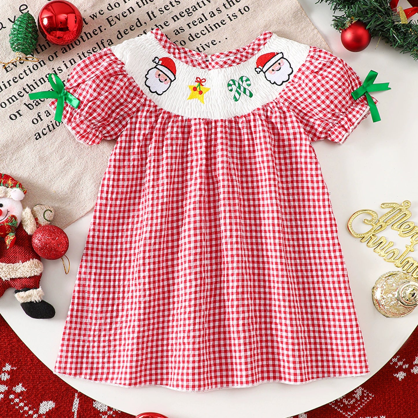 Children's Checkered Christmas Dress