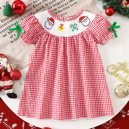 Children's Checkered Christmas Dress