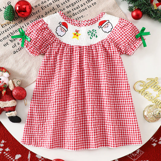 Children's Checkered Christmas Dress