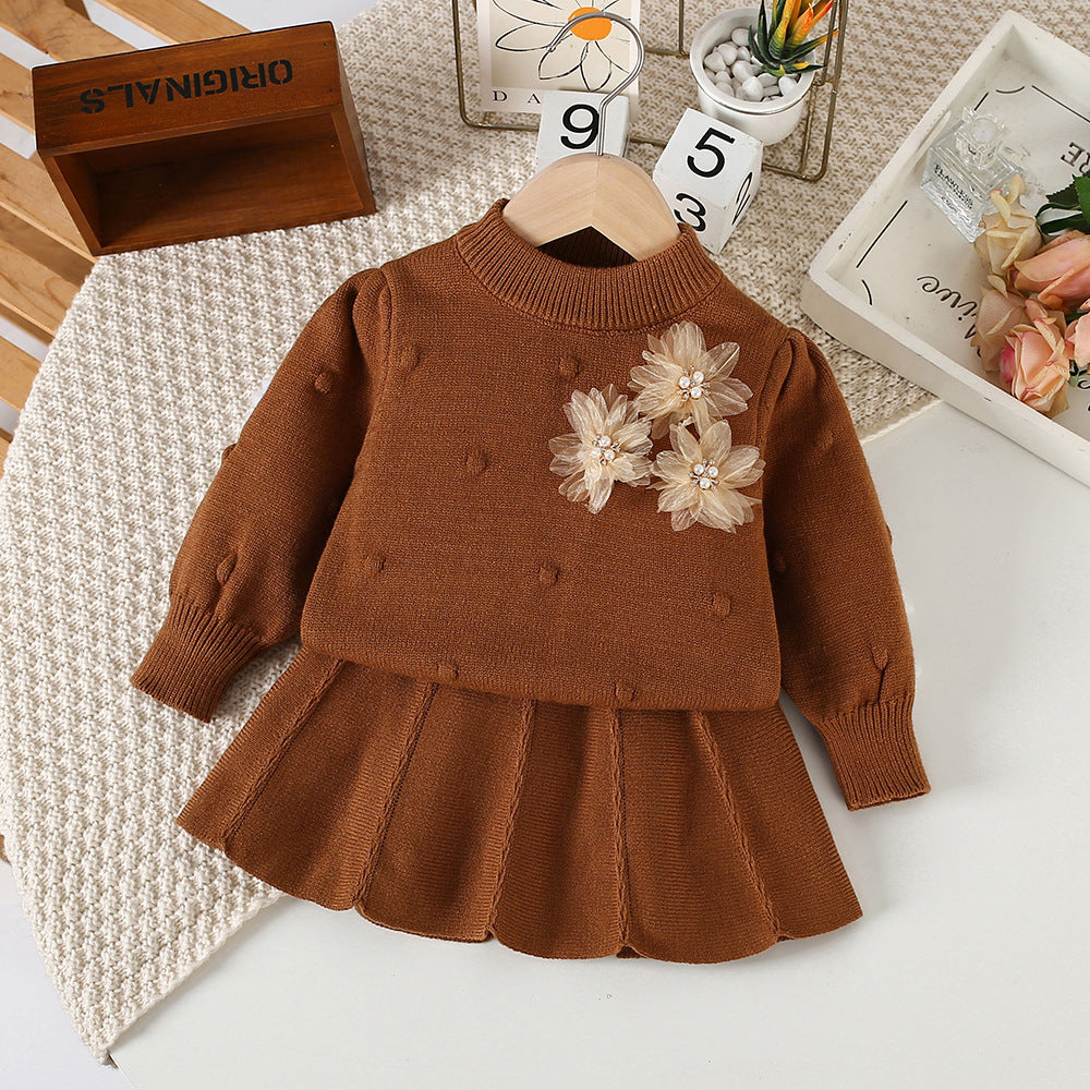 Girls' Knit Flower Set