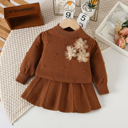 Girls' Knit Flower Set