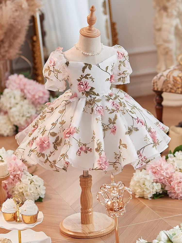 White Floral Party Dress