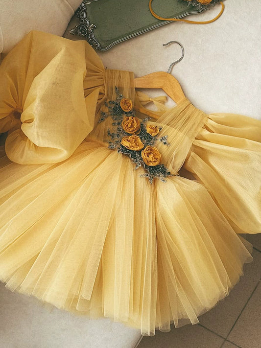 Tulle Party Dress with Flowers