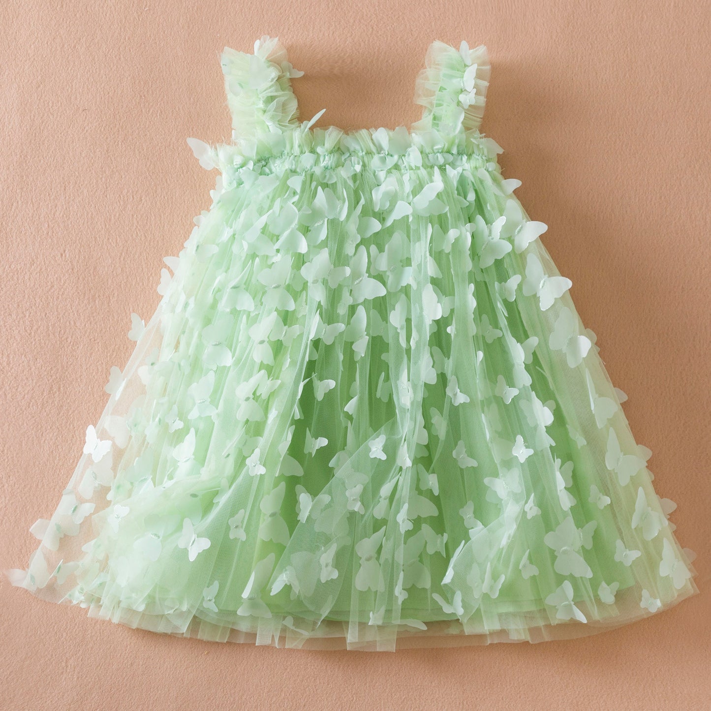 Vestido infantil de tul con mariposas