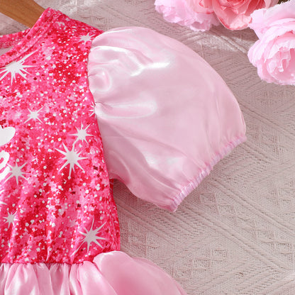 Children's Dress in Sparkling Pink