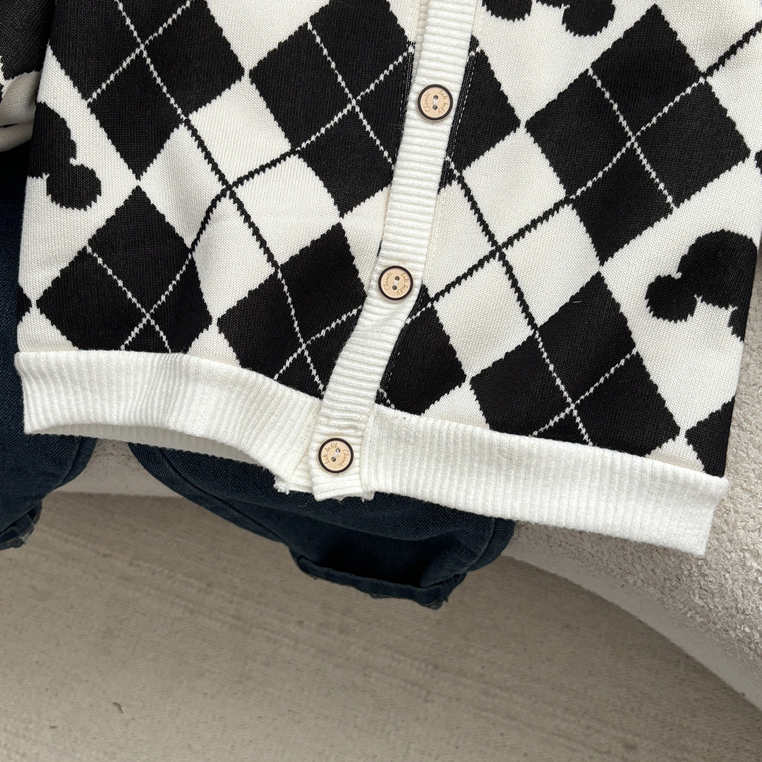 Children's Knitted Jacket with Teddy Bears