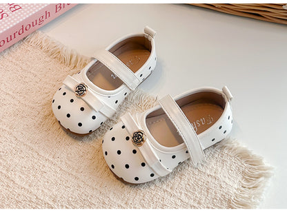 Girls' Polka-Dot and Flower Shoe
