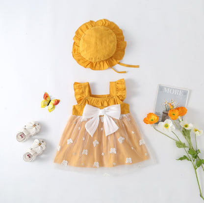 Children's Dress with Butterflies and Bow