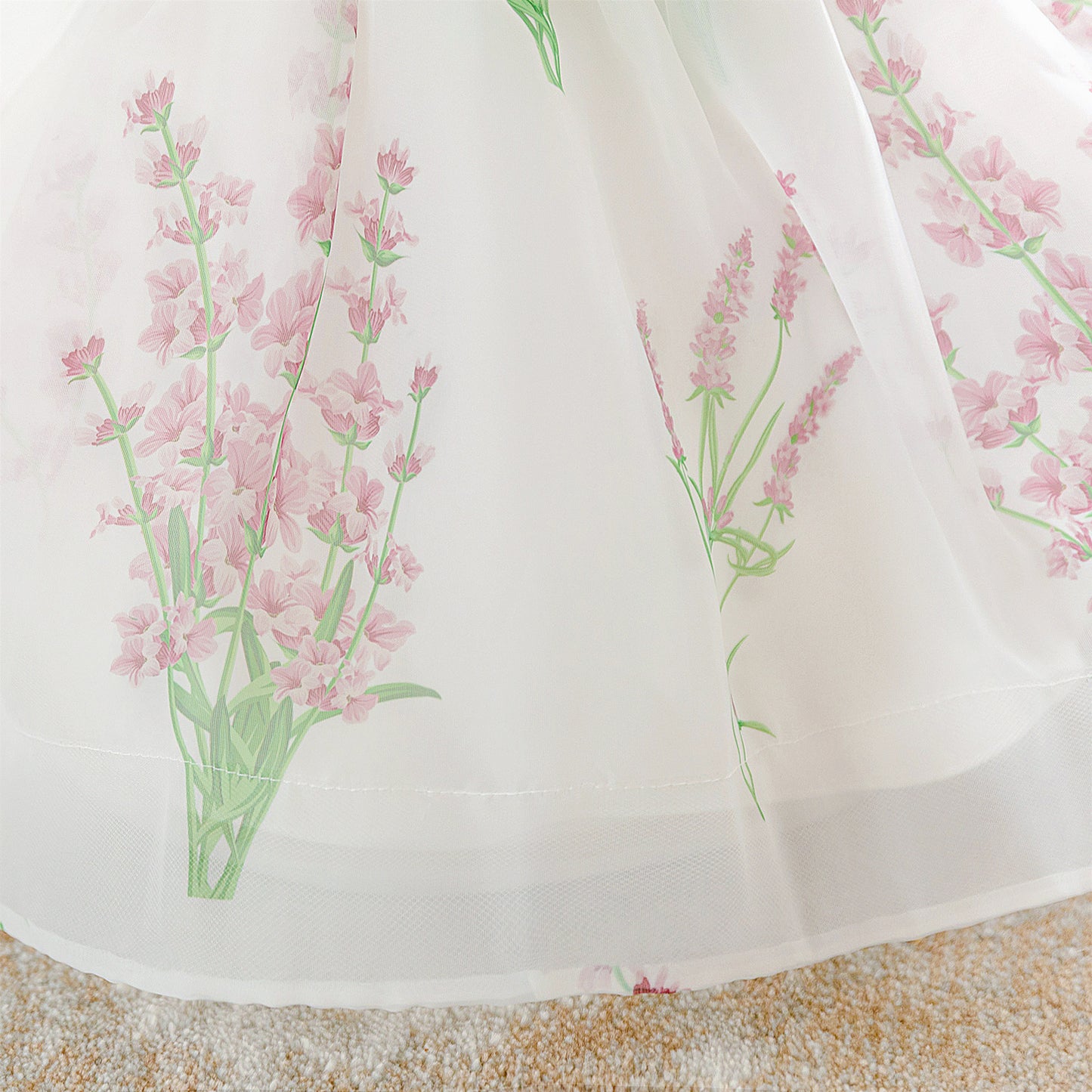 فستان حفلات منتفخ بالزهور للأطفال 