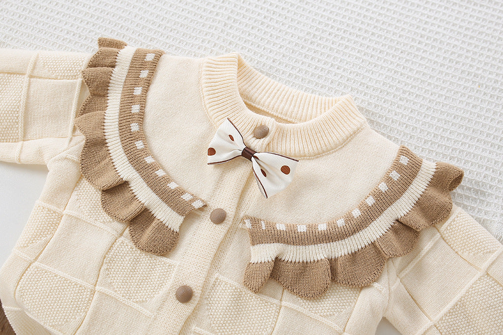 Girls' Knitted Set with Bow Detail by Mussi