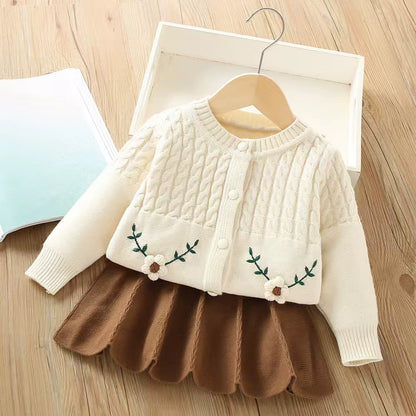 Girls' Flower Knit Set