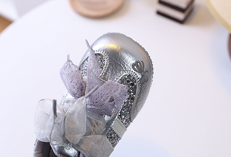 Girls' Rhinestone Sneakers with Bows