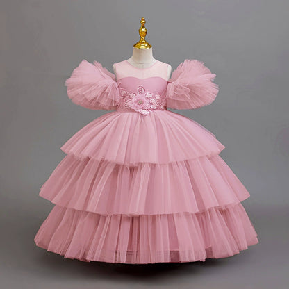 Children's Tulle Flower Party Dress