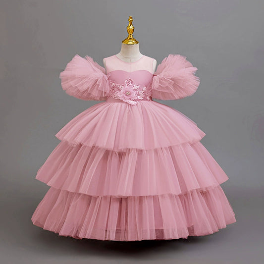 Children's Tulle Flower Party Dress
