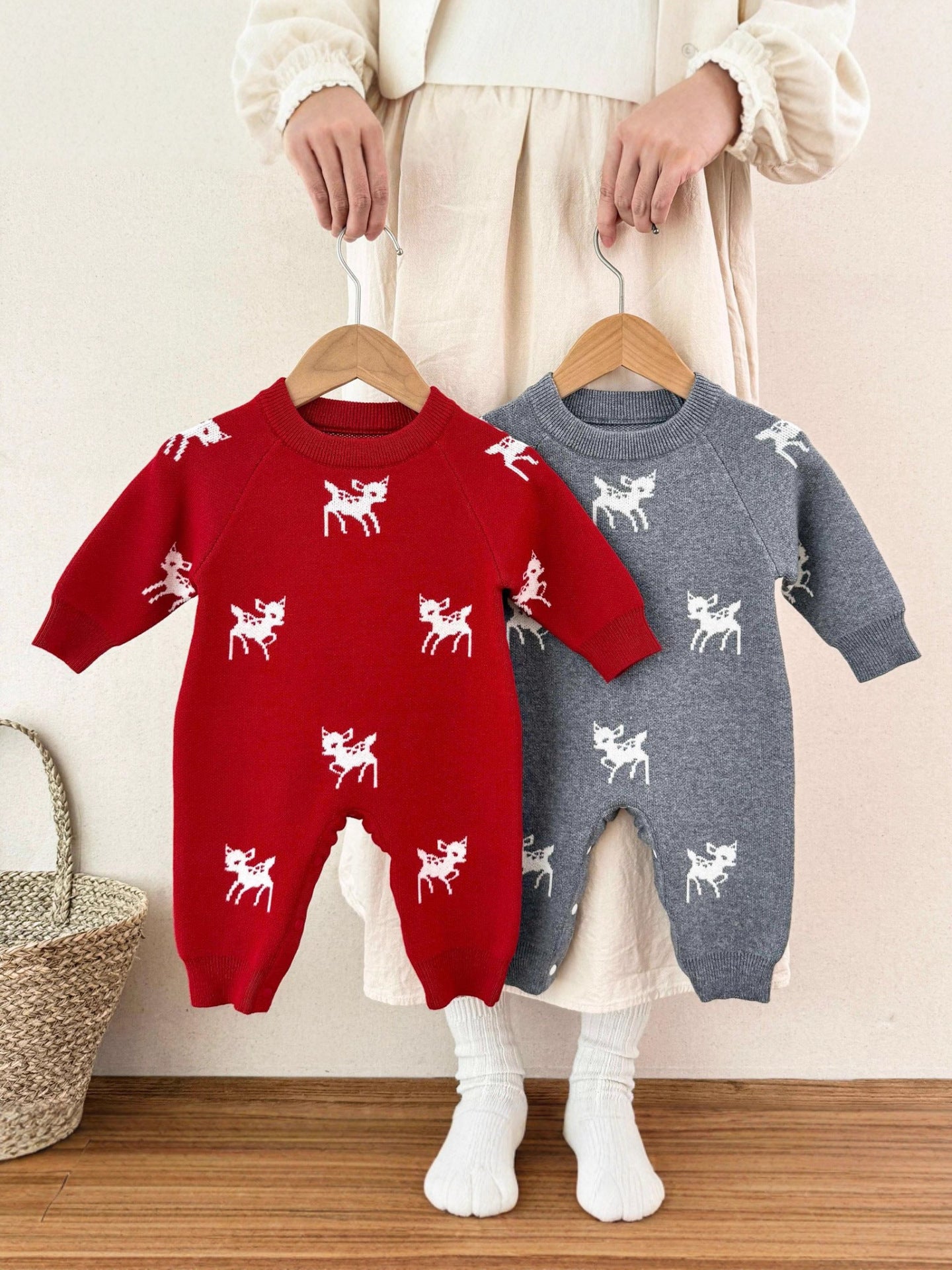 Children's Knitted Jumpsuit with Animal Print