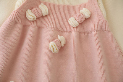 Children's Knitted Dress with Little Balls