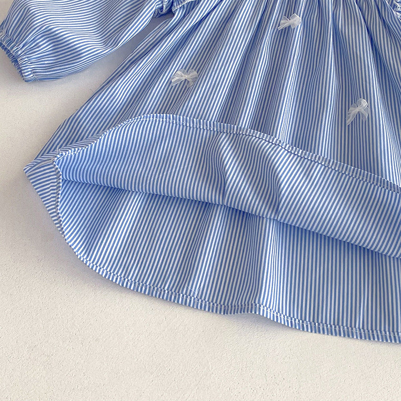 Body/ Striped Children's Dress with Bow