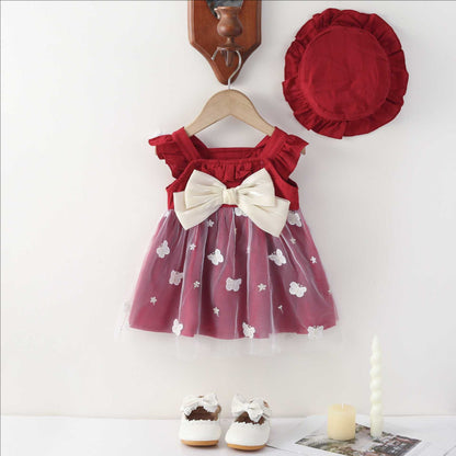 Children's Dress with Butterflies and Bow