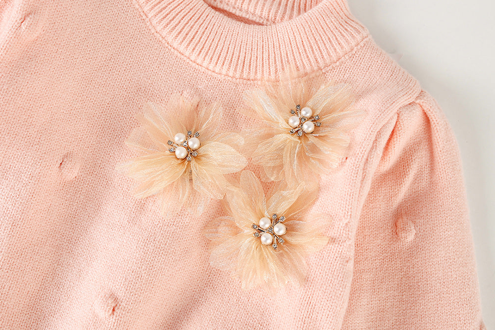 Girls' Knit Flower Set